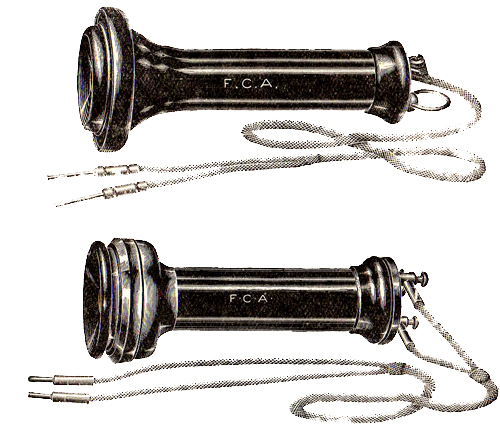 Early Bell single and double pole production receivers, circa 1880s. 