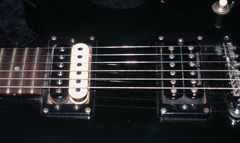 Coil-split humbucking pickups on a Gibson Invader.