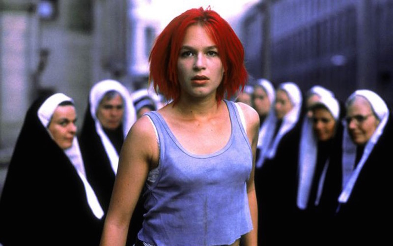 Run Lola Run, scifi, movie, redhead, nuns, street scene