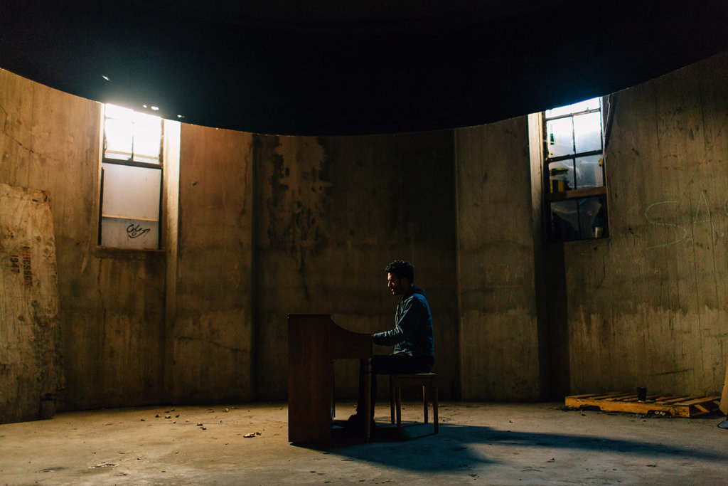 Bean Playing His Free Piano in a Silo