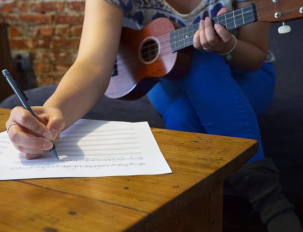 girl writing music