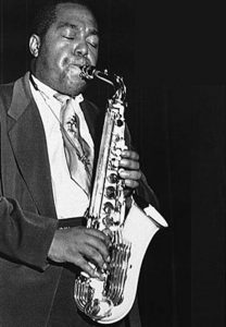 Charlie Parker playing the plastic Grafton sax.