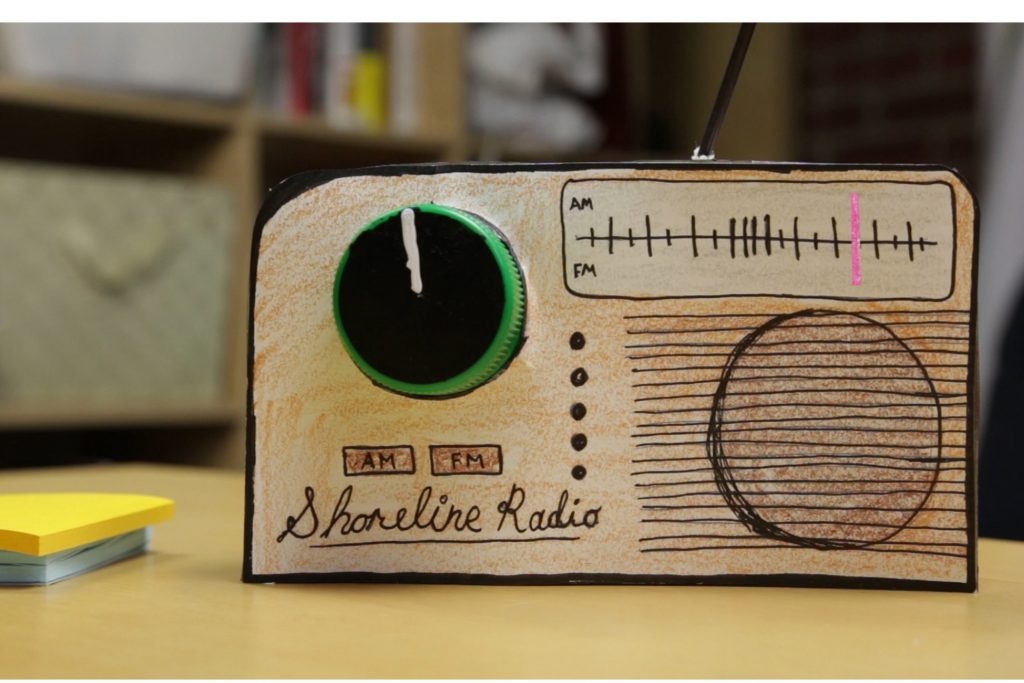 radio on a table