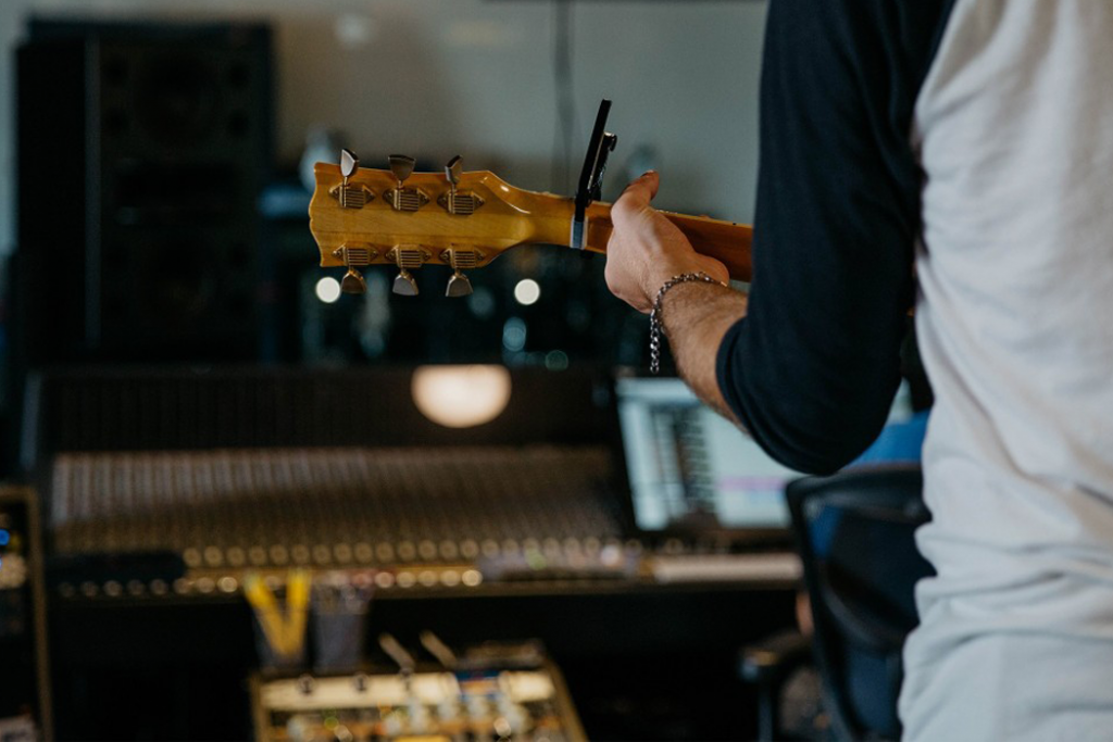 guitarist in the studio