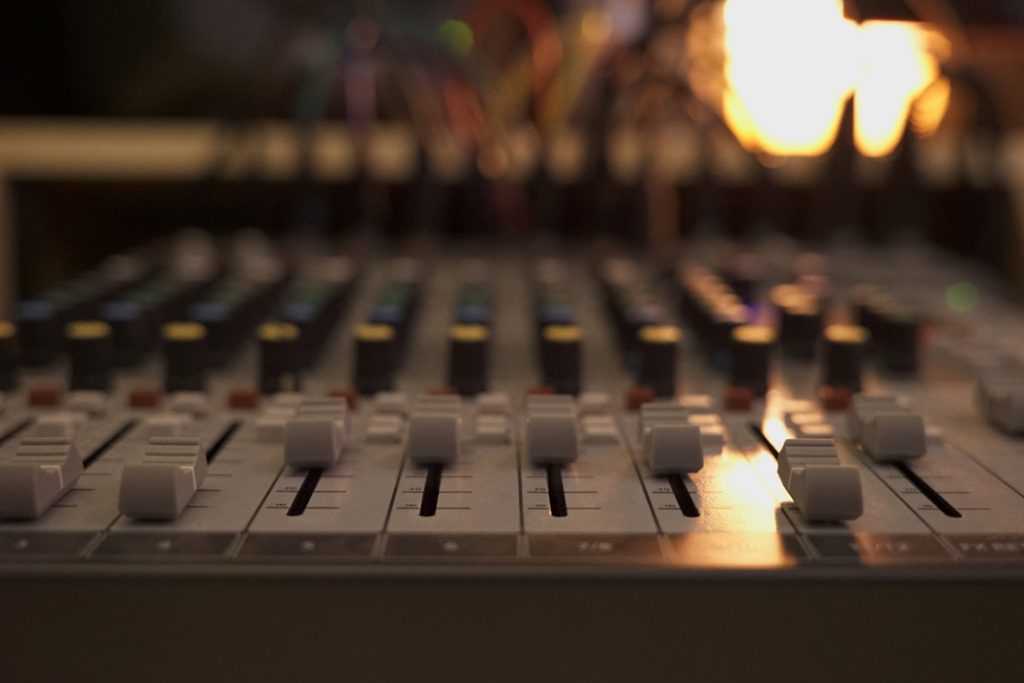 audio mixer closeup