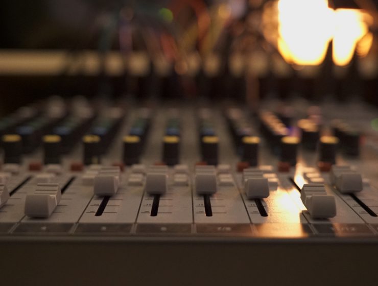 audio mixer closeup