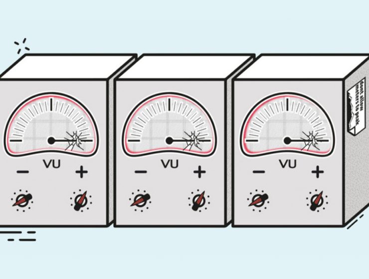 Three VU meters illustration