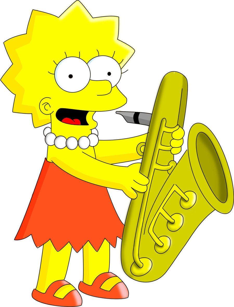 Lisa Simpson on saxophone