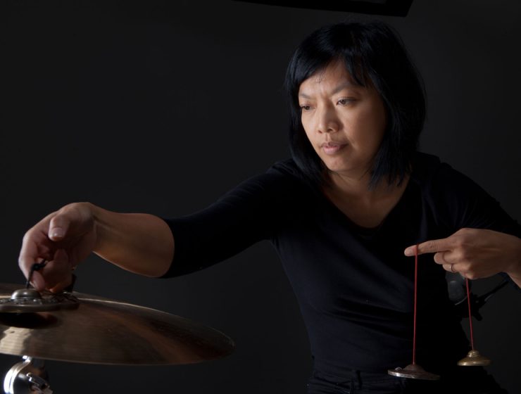 Susie Ibarra performing percussion