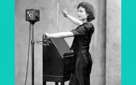 Alexandra Stepanoff playing the theremin on NBC Radio, 1930.