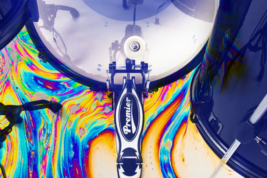 kick drum with psychedelic colors