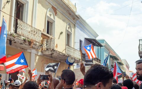 Protests in the street in Puerto Rico, photos courtesy of Angelina Ruiz.
