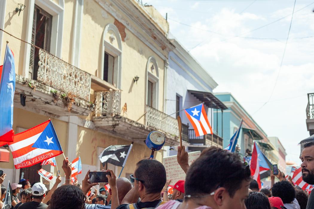 Protests in the street in Puerto Rico, photos courtesy of Angelina Ruiz.
