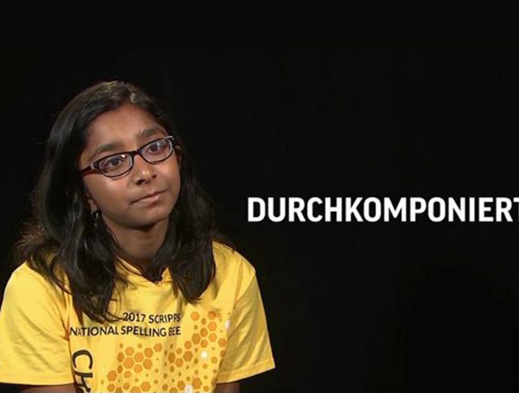 girl in spelling bee attempting to spell Durchkomponiert