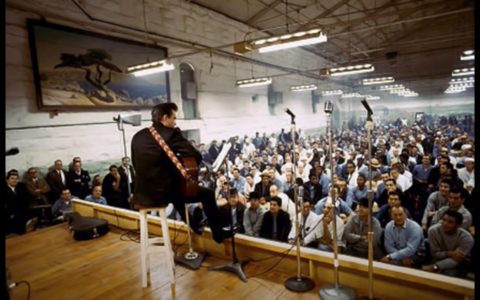 Johnny Cash performing at Folsom Prison, January 1968.