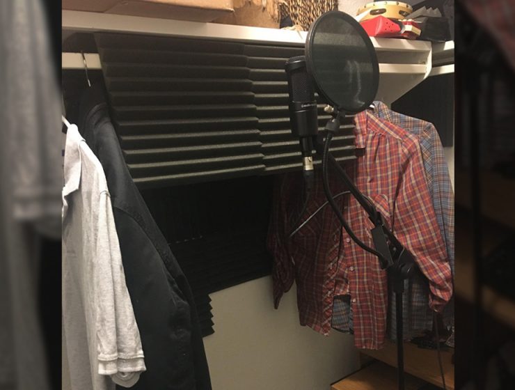 closet with vocal mic