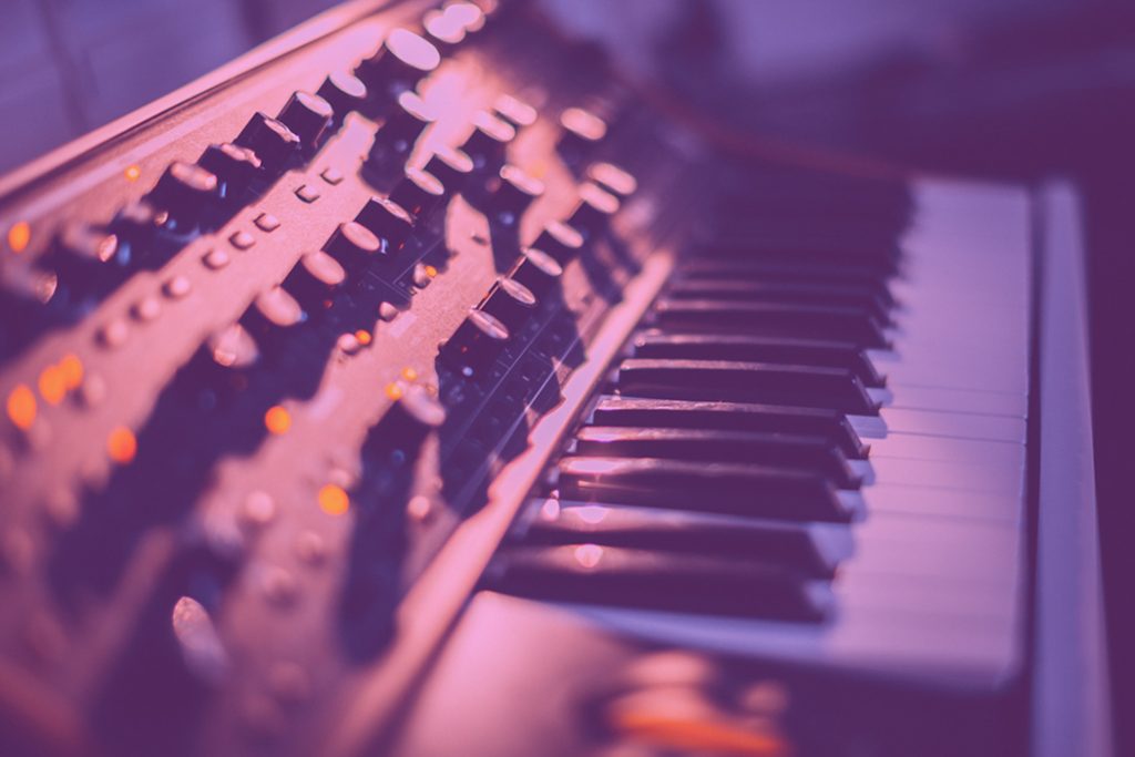 closeup of synth