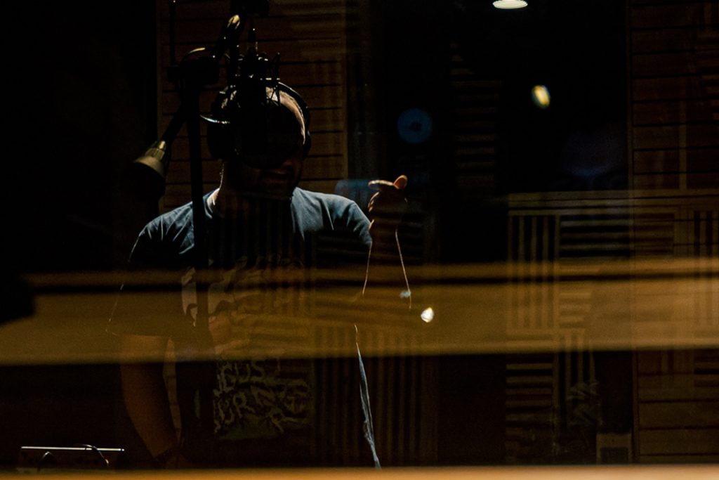 Rapper in the studio