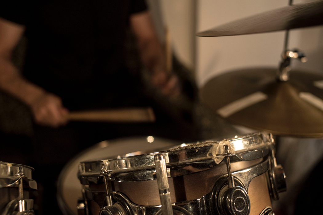 closeup of drummer