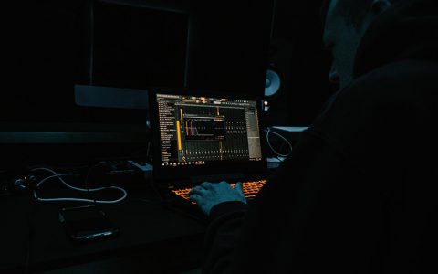 music producer at night