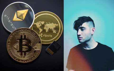 Digital crypto-currencies by Bitcoin, Etherium, and Ripple; and the artist, 3LAU.
