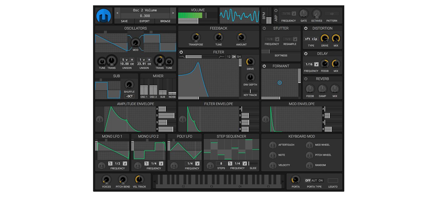 Helm synth screenshot