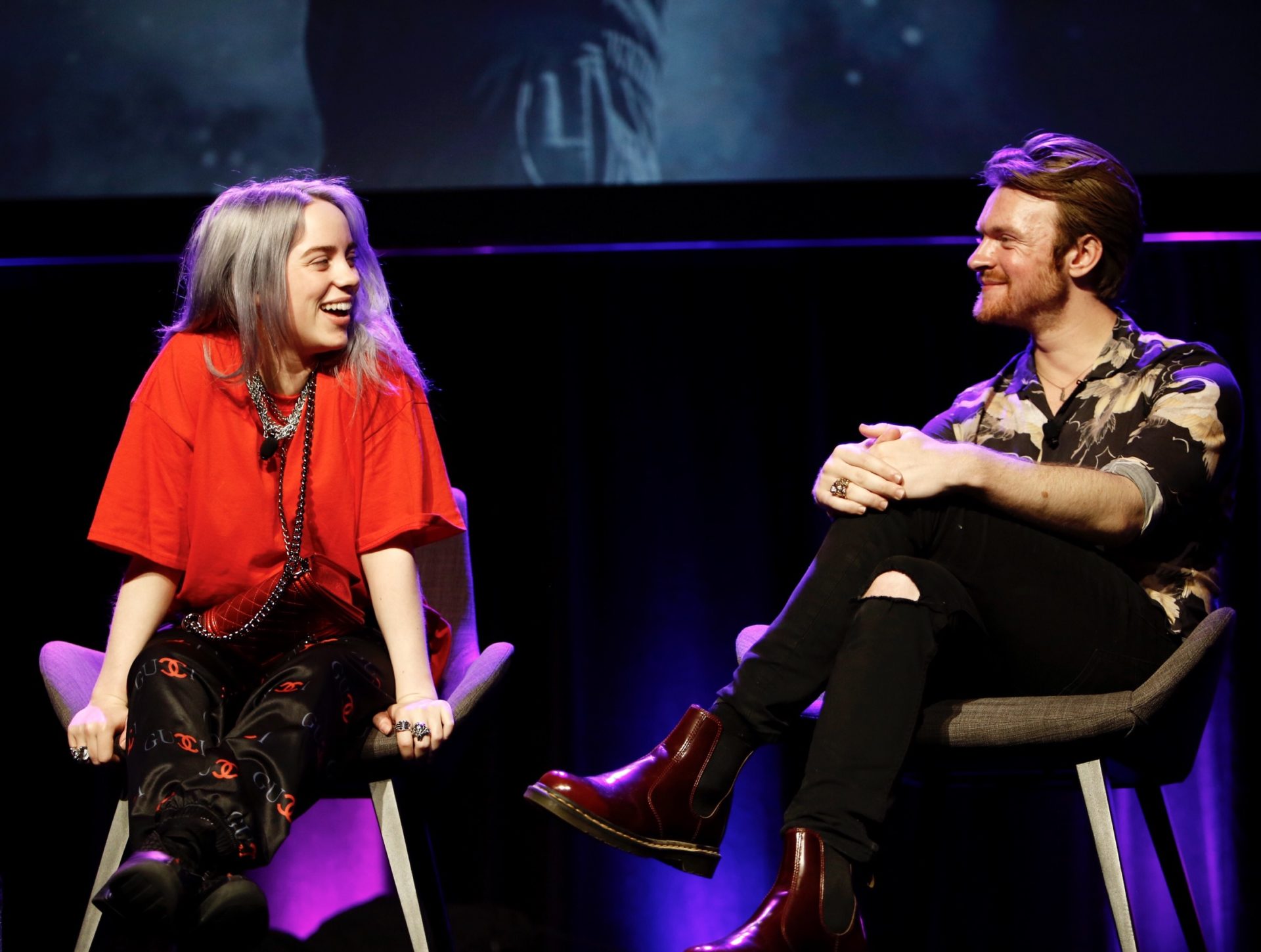 Billie Eilish and Finneas at the 2018 ASCAP Expo conference.