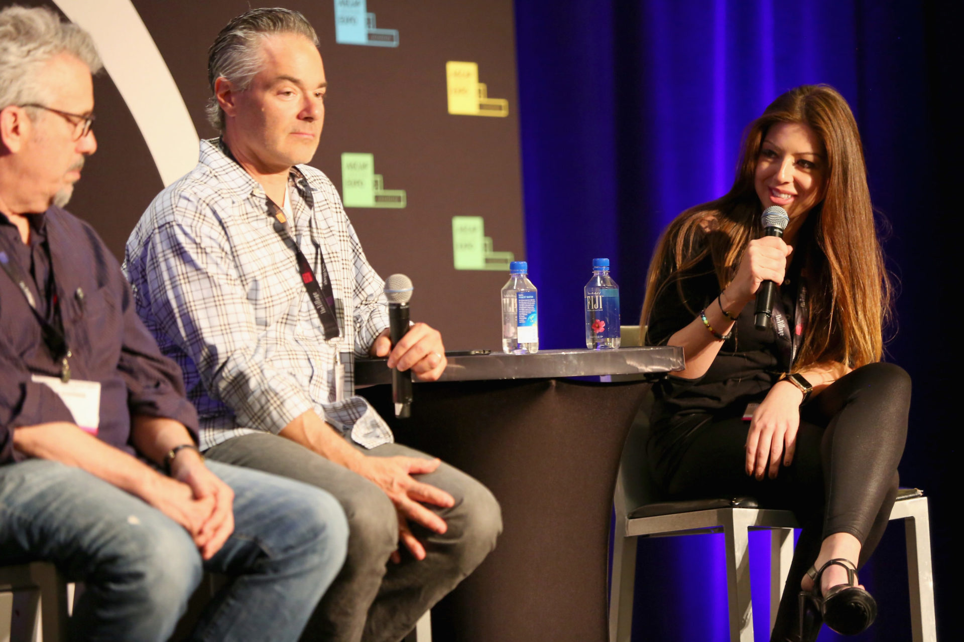 Pinar Toprak, Marco Beltram, and Garry Schyman at the 2018 ASCAP Experience conference.