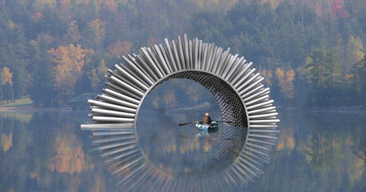 Artist Luke Jerram's Aeolus (Acoustic Wind Pavilion) installation
