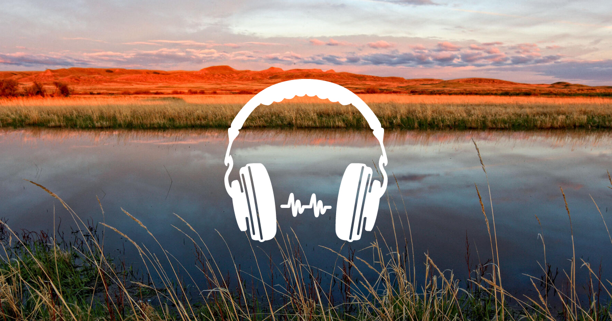 natural landscape and headphones