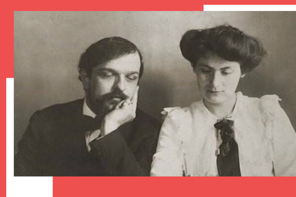 Claude Debussy and one of his wives, Rosalie Lilly Texier (bored to death).