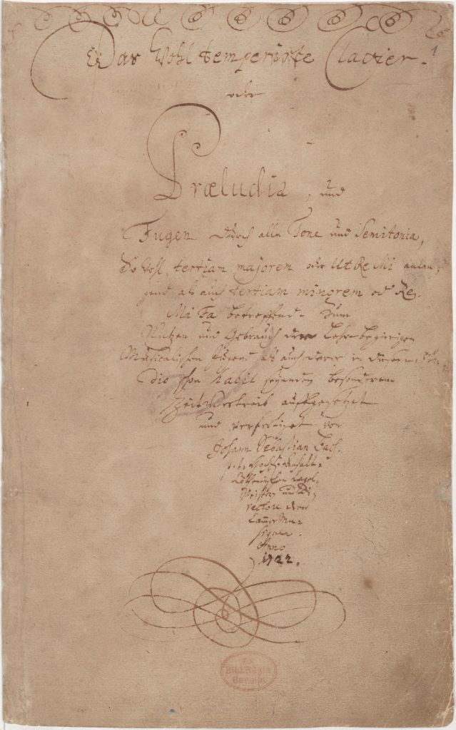 Excerpt of Bach's original manuscript for The Well-Tempered Clavier